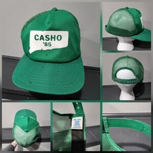 VTG 80s Casho Equipment Shown 1985 CT Connecticut Mesh Trucker Snapback Hat Cap